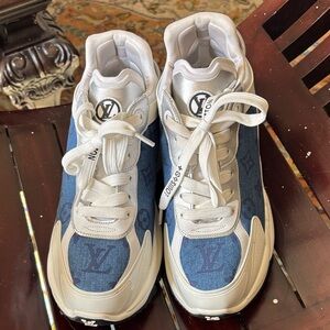 Louis Vuitton Denim Blue and White Sneakers